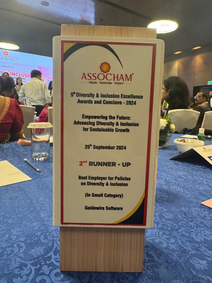 We are thrilled that <a href="/ASSOCHAM4India/">ASSOCHAM</a>, one of the oldest and most respected industry associations in the country, has recognized Guidewire India as the second runner-up for its Diversity &amp; Inclusion award! #dei #diversity #equity #inclusion