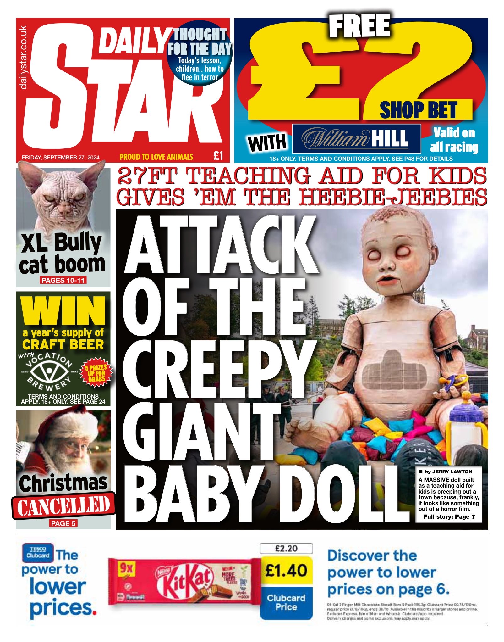 Neil Henderson on X STAR Attack of the creepy giant Baby doll TomorrowsPapersToday https t kZsbv7TiZ0 X