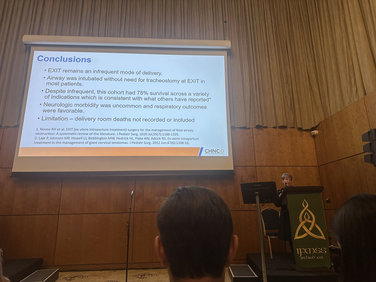 The amazing work done by CHNC network presented by <a href="/EllenBendel/">Lee-Ellen Bendel</a>-Stenzel on behalf of the fetal therapy focus group of <a href="/NAFTNet/">NAFTNet</a> at the 41st #ifmss meeting.
She presented the largest cohort of 99 EXIT deliveries from 33 level IV NICU centers in the States 🙌🙌