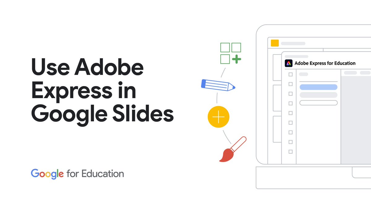 Google for Education (@googleforedu) on Twitter photo Make your #GoogleSlides even more creative with the new <a href="/AdobeExpress/">Adobe Express</a> add-on. Remove backgrounds and use generative AI to create and edit images in just a few clicks to take your presentations to the next level. goo.gle/4dlJ6Vo Make your #GoogleSlides even more creative with the new <a href="/AdobeExpress/">Adobe Express</a> add-on. Remove backgrounds and use generative AI to create and edit images in just a few clicks to take your presentations to the next level. goo.gle/4dlJ6Vo