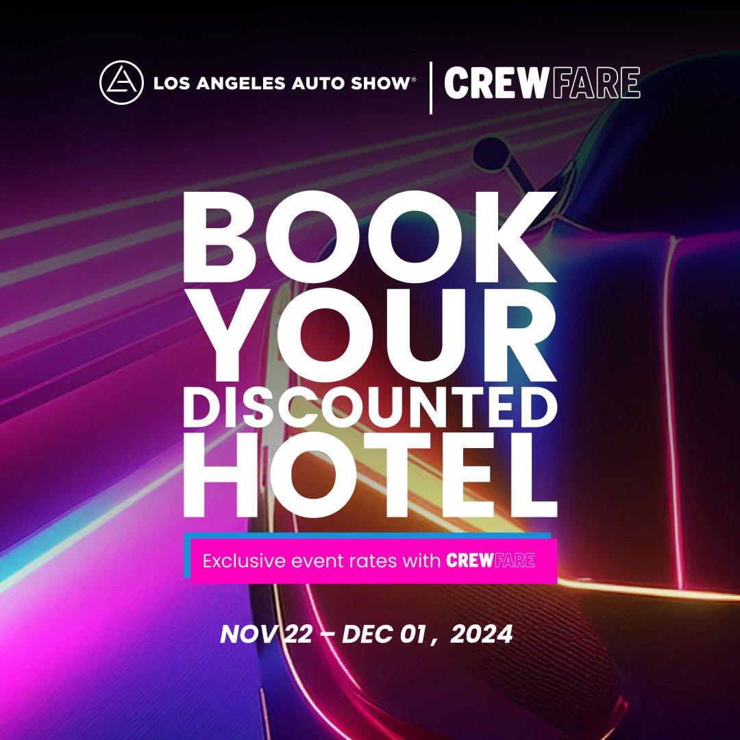 Book your stay with our official hotel partner, <a href="/crewfare/">Crewfare</a>, for exclusive discounted rates. Secure your accommodation and get ready for an unforgettable visit at AutoMobility LA 2024!

Register: automobilityla-2024.reg.buzz
Book: crewfare.com/events/la-auto…