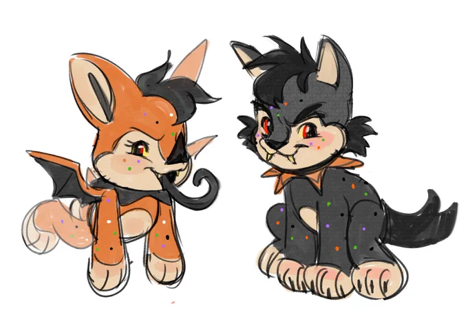 Batty and Lupin are ready so ready for OctoberOnly 5 days left until launch! 