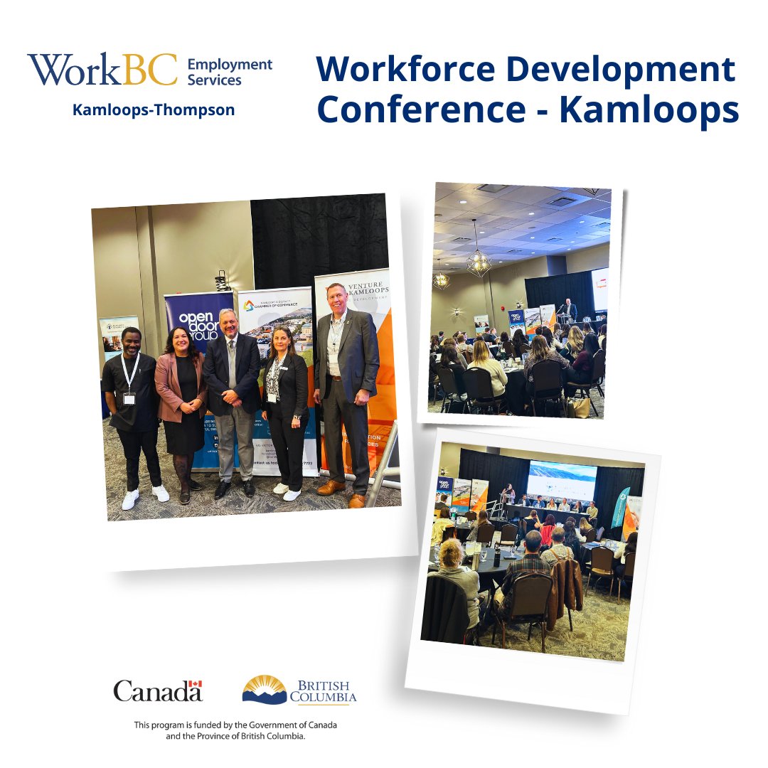 WorkBCKThompson's tweet photo. Our Employer Engagement Manager, Tunji Oshiyoye, spoke at the 2024 Workforce Conference on employer partnerships! Join us tomorrow from 9 AM-2 PM at the Coast Kamloops Hotel for Kamloops' largest hiring fair! Register for free: https://t.co/vqiWcE5Zu2 https://t.co/RvDe1YTIBd