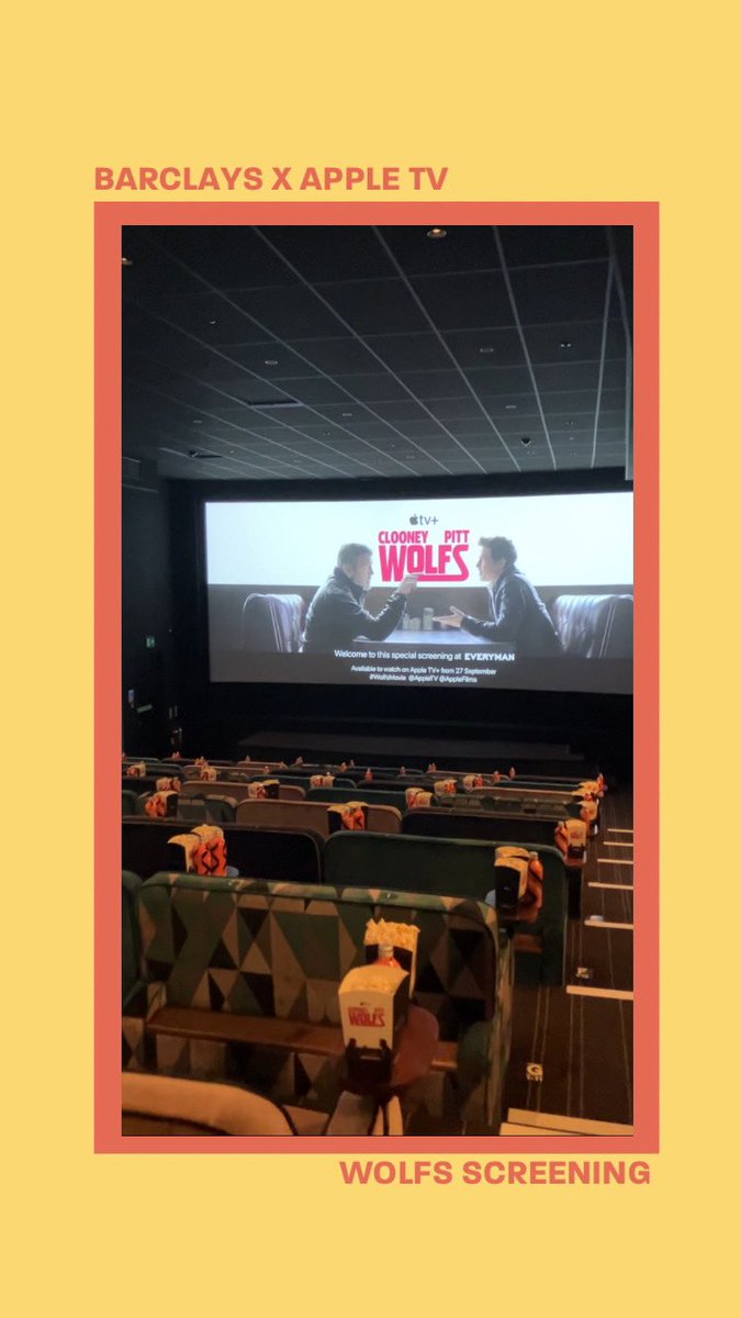 An amazing event held this evening for the Barclays X Apple TV screening of Wolfs at Everyman Borough!