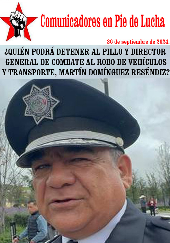 alianzaorg's tweet photo. ¿QUIÉN PODRÁ DETENER AL PILLO Y DIRECTOR GENERAL DE COMBATE AL ROBO DE VEHÍCULOS Y TRANSPORTE, MARTÍN DOMÍNGUEZ RESÉNDIZ?
https://t.co/SaiWVhFUs3 https://t.co/s6KCLyockb