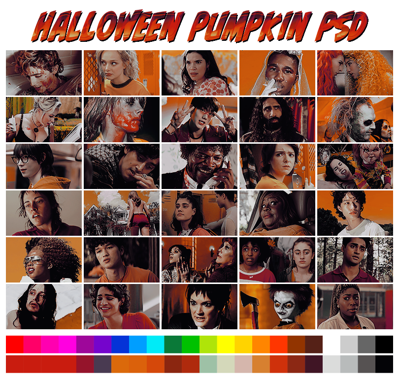 HALLOWEEN PUMPKIN  ➠   a coloring psd by #pinkinnards  🎃  with shades of oranges, reds and maroons,   POC FRIENDLY.   available on  GUMROAD  (pinkinnards.gumroad.com/l/halloweenpum…)  &amp;  DEVIANTART  (deviantart.com/pinkinnards/ar…)