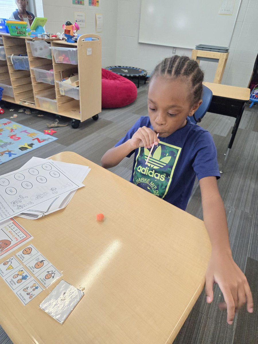 PREPRIDE's tweet image. These students used straws and pom poms to learn about force and motion.