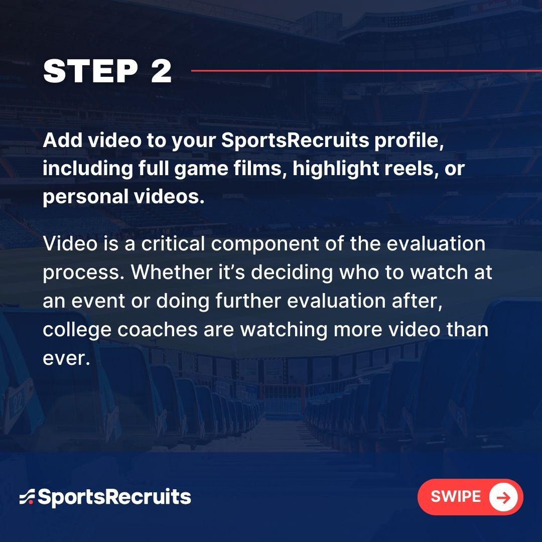 Sports_Recruits's tweet image. Is your SportsRecruits profile recruiting ready? 💪  Based on our research with college coaches 🧑💻, the most important information to include is your gpa, hometown, high school, club (if you play for one), and video. Check the thread 🧵for more info.
#commit #srcommit…
