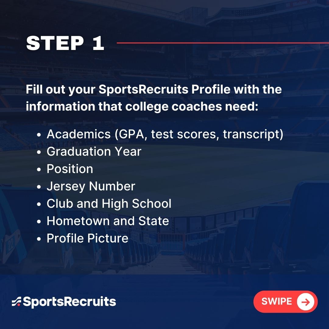 Sports_Recruits's tweet image. Is your SportsRecruits profile recruiting ready? 💪  Based on our research with college coaches 🧑💻, the most important information to include is your gpa, hometown, high school, club (if you play for one), and video. Check the thread 🧵for more info.
#commit #srcommit…