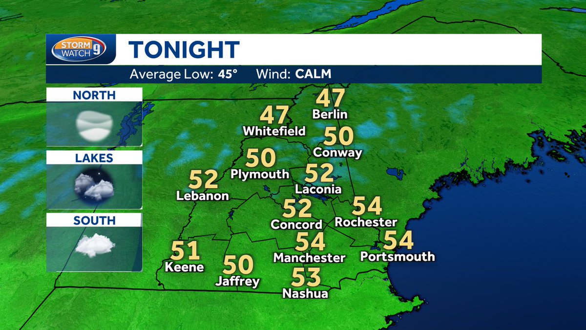 Good evening, you'll find tonight's forecast for NH below! Check out our weather blog: wmur.com/weather