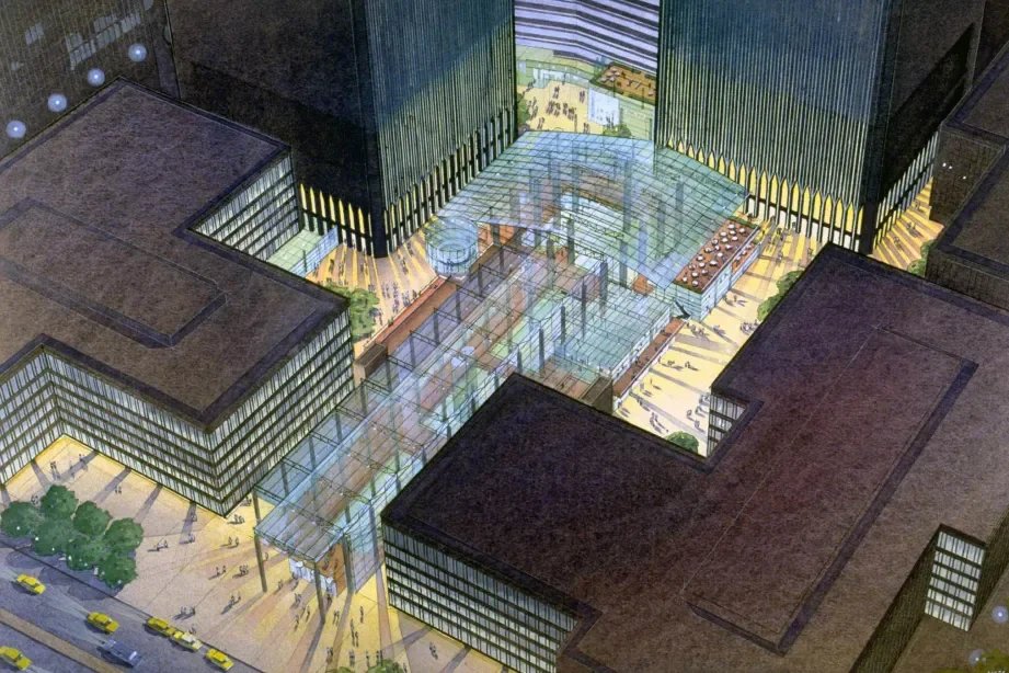 911Homepage's tweet photo. World Trade Center 1995 Plaza Expansion / Renovations  #TwinTowers https://t.co/aRq3sxFZLY