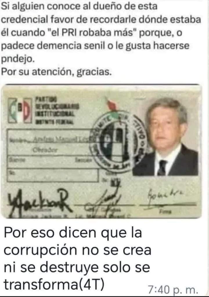 VictorH31T's tweet photo. @Cruxiato @flatron611 @LauraMex @LuisaAlcalde Aquí está el priísta al que defiendes, tu portada y la descripción en tu muro lo hacen. Recuerda que López estuvo en el mismo PRI de salinas de Gortari y ahí estuvo mucho después incluso del fraude del '88, sin mencionar las atrocidades anteriores como Tlatelolco en el '68. 😘 https://t.co/Te3AxhSw9b