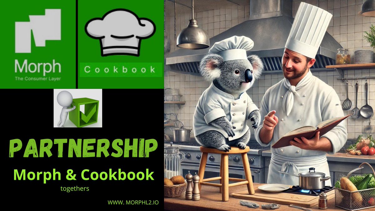 blanca7197's tweet image. 📢 Увага, Увага ‼️ 

 🐨 Відтепер @MorphL2 разом з Cookbook!

Ми об'єднали зусилля з @cookbook_dev , щоб зробити розробку в Web3 ще простішою. Тепер усі необхідні смарт-контракти та ресурси - буквально під рукою!

#Morph
#GMorph