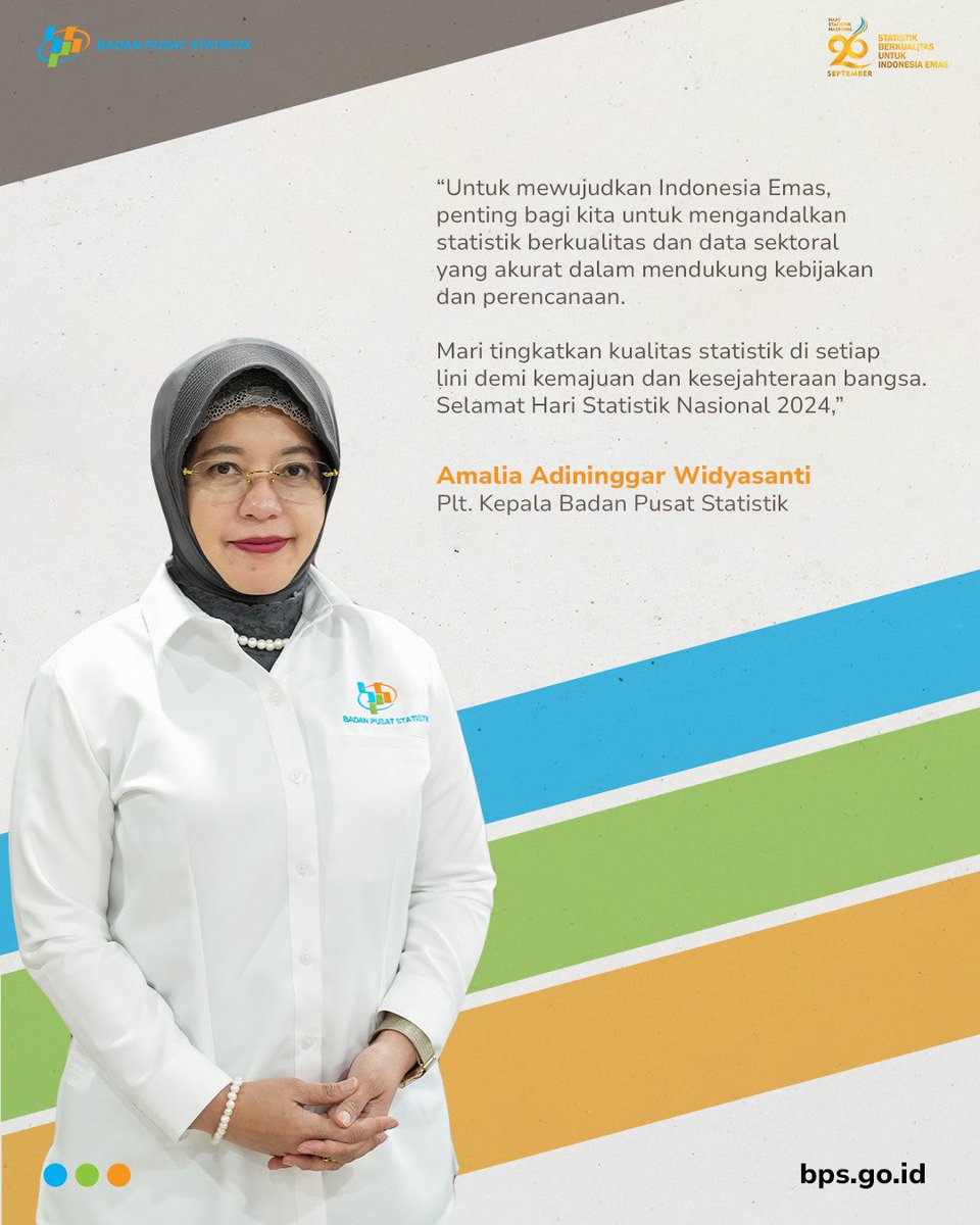StatistikJabar's tweet photo. Plt. Kepala BPS, Amalia Adininggar Widyasanti menekankan pentingnya mengandalkan statistik berkualitas dan data sektoral yang akurat dalam mendukung kebijakan dan perencanaan pembangunan.
#HSN2024 #HariStatistikNasional https://t.co/w6O3iQVW6y
