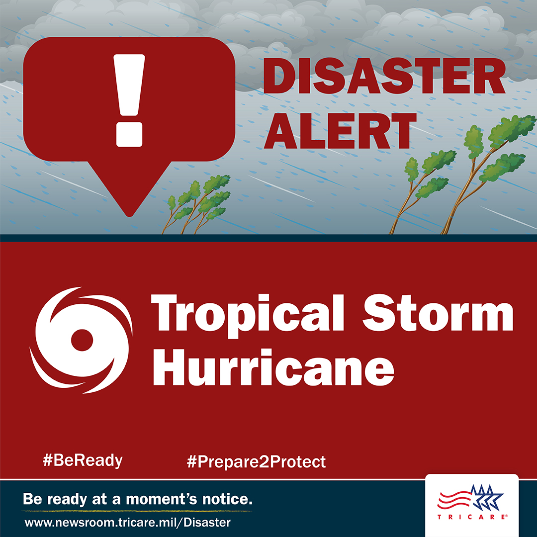 ‼️ If you are affected by Hurricane #Helene, help is available.

You can find information on how to access your TRICARE benefits before, during, and after a disaster at: newsroom.tricare.mil/Disaster