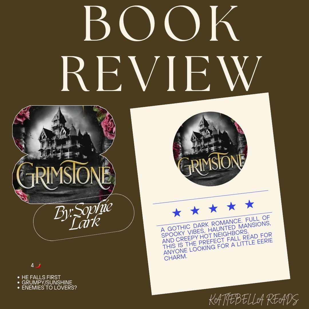 bethfrazine's tweet photo. 4.5⭐️
4🌶
Grimstone 
By: Sophie Lark 
An enchantingly spooky dark romance. 
Full review at: https://t.co/Z8KFP83DyM

#booktwitter #bookreviews #BookRecommendations #darkromance #Grimstone #SophieLark https://t.co/XaJid1teM9