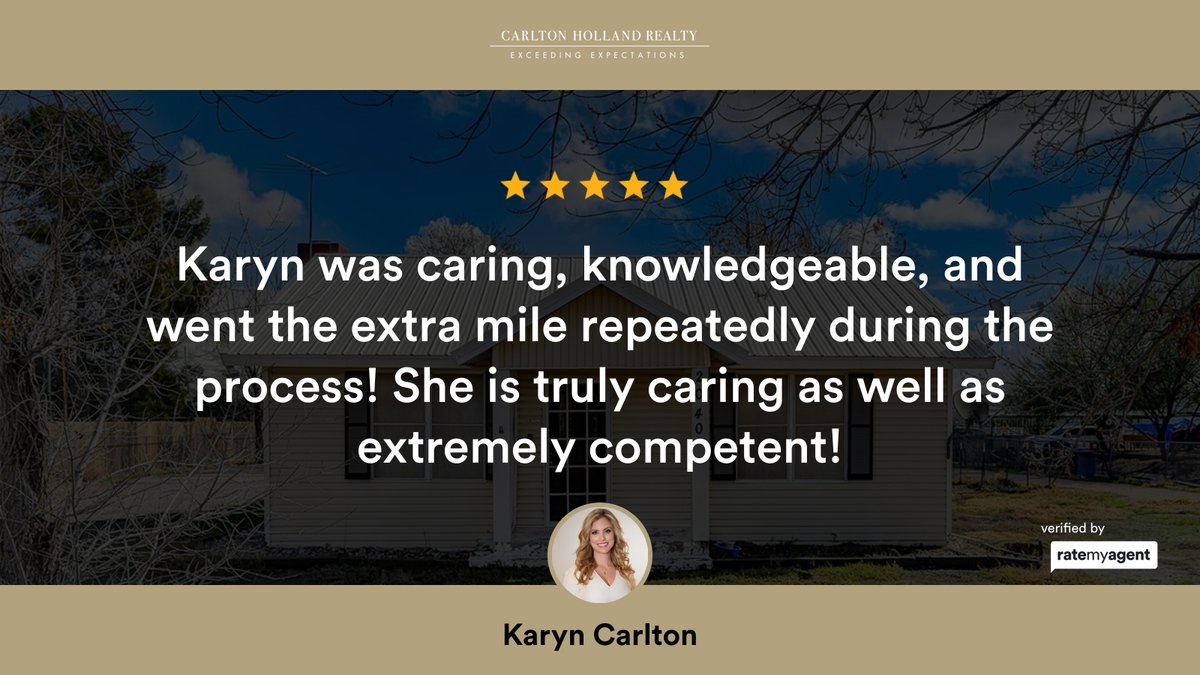 GetKaryn's tweet photo. WOW, we are so grateful for our clients and their kind words. At Carlton Holland Realty we strive to lead, guide, protect and promote the best interest of our clients, always!
https://t.co/gPufa1hZsc
...
#RealEstate #CarltonHollandRealty #GetKaryn #HomesforSale... https://t.co/14i8n5sAps