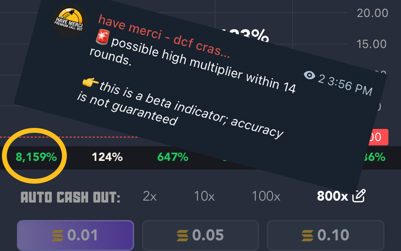 🎉im opening the beta indicator

🤯it provides notifications like what you see in the image below, getting you closer to winning crashes than ever before

👉fill out this form and let me get in touch with you: bit.ly/premiumBetaForm
⚠️this is a paid indicator; it requires a