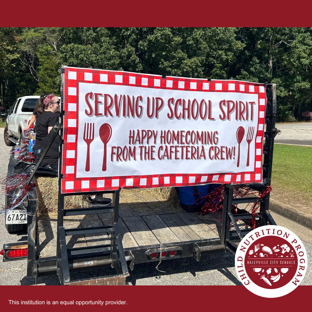 HaleyvilleCNP's tweet photo. Homecoming Parade and Football Fridayβ¦on a Thursday! ππ Our amazing Haleyville High cafeteria staff joined in on the parade fun, spreading school spirit and smiles all around! π
@HCSLionPride #HCSSLI #OnAMissionToFeedKids #ServeLeadInspire #WeAreHaleyville #HomeofChampions https://t.co/niJic6Wz9W