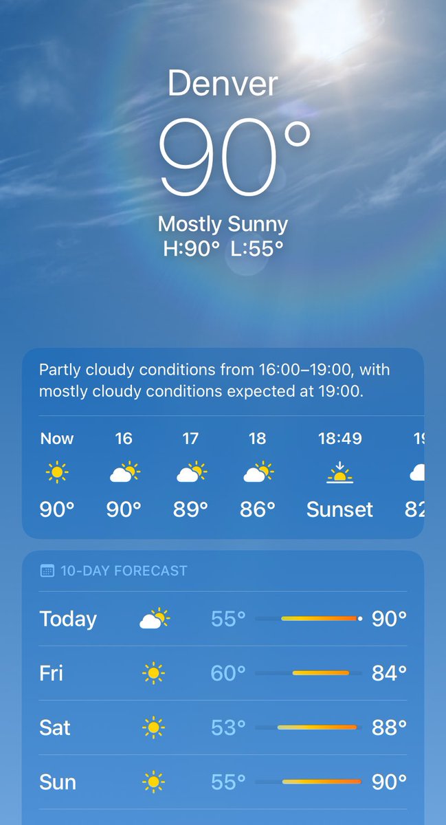 Can it be fall please? 🍁 

As a kid, it occasionally would snow in Denver on (or even before) my birthday. Now it’s 90 degrees…🥵

#COwx