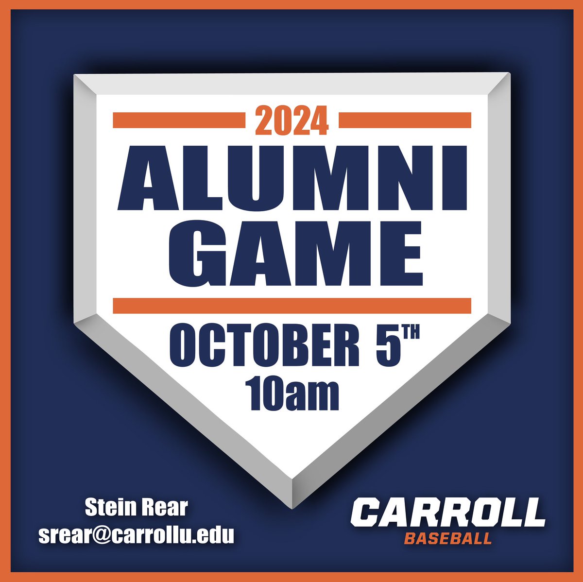 Join us for the 2024 Alumni Game on October 5th at Frame Park! If you are a Carroll U Baseball alumni and would like to play, please contact Coach Rear for more information. #RollPios
