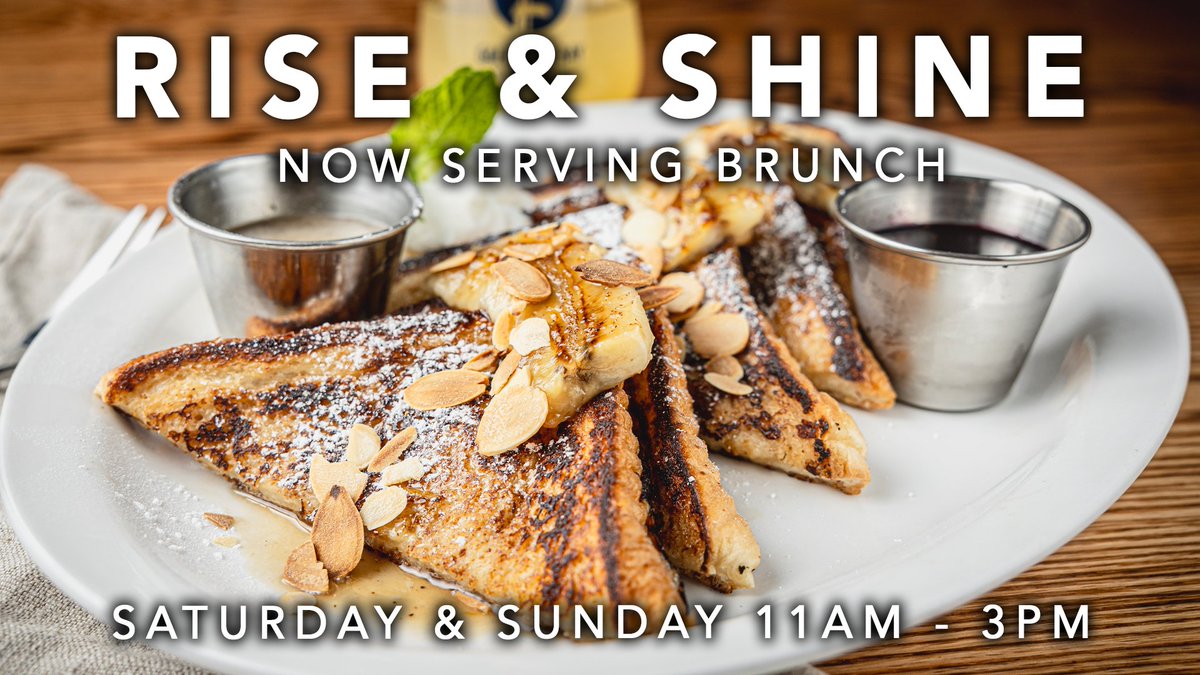 Rise &amp; shine… Brunch is now served on the bay! Join us Saturdays &amp; Sundays from 11am - 3pm to enjoy our new Shareable Cinnamon Roll, Salmon Benedict, Brewery Bloody Mary and MORE!
