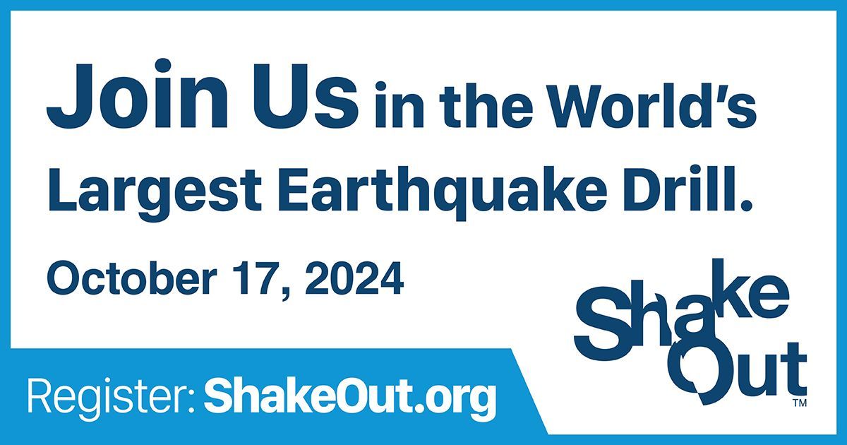 International #ShakeOut Day is three weeks from today! Join us for the World's Largest Earthquake Drill. Register now at ShakeOut.org/register and let's prepare to survive and recover together!