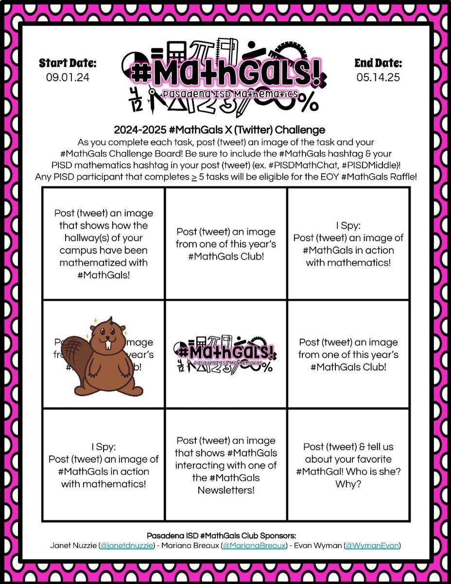 Ana Jimenez (@anajimenez08a) on Twitter photo The #MathGals at Burnett Es, <a href="/MsPerezPISD/">Victoria Pérez</a> (because readers are mathematicians too) and myself are so excited to be part of the movement once again. 🤗 🦫💗🧮 #PISDMathChat #BurnettBeavers The #MathGals at Burnett Es, <a href="/MsPerezPISD/">Victoria Pérez</a> (because readers are mathematicians too) and myself are so excited to be part of the movement once again. 🤗 🦫💗🧮 #PISDMathChat #BurnettBeavers