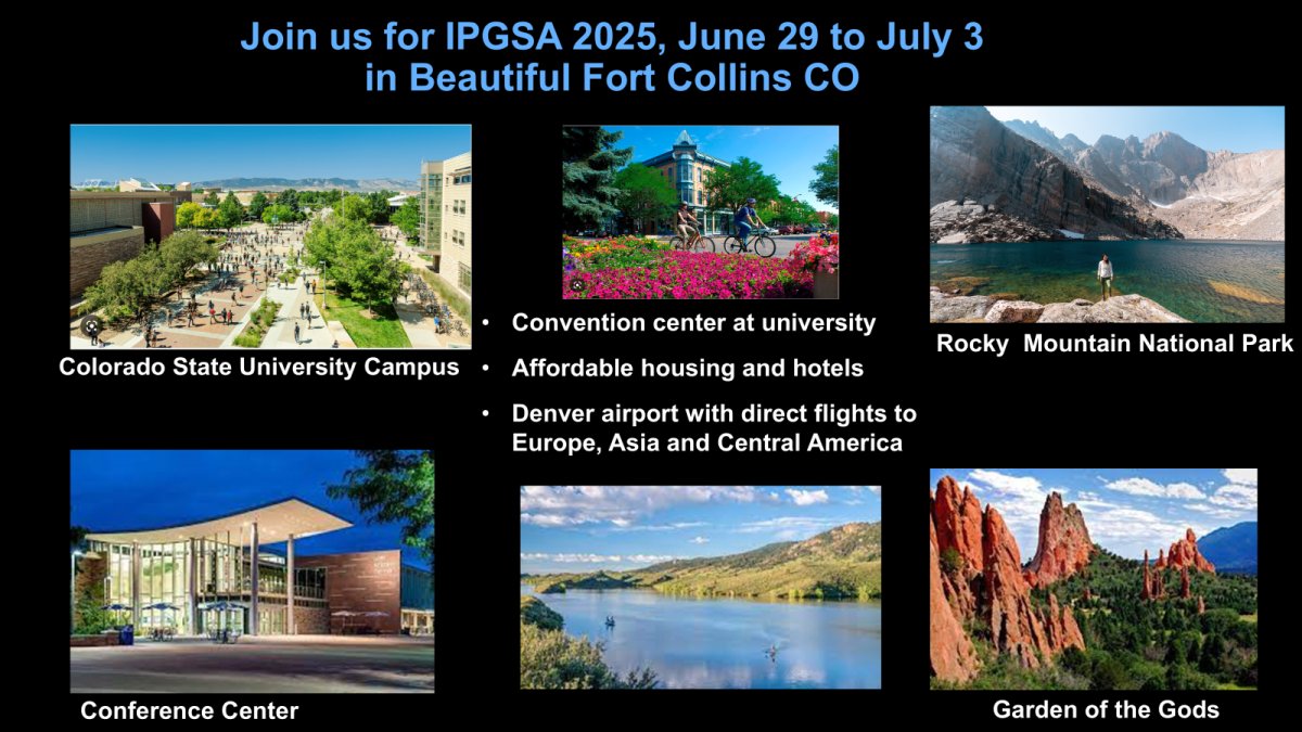 25th International Conference on Plant Growth Substances (IPGSA2025). Fort Collins, CO, USA
Save the date: 29 June to 3 July 2025. 
⏰Soon more information. Great speakers!
#IPGSA2025