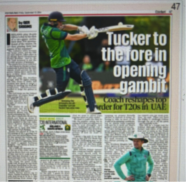 Ger Siggins (@siggo) on Twitter photo Don't miss Friday's <a href="/irishdailymail/">The Irish Daily Mail</a> preview of <a href="/cricketireland/">Cricket Ireland</a>'s last home series of the summer - or is it the first away series of the winter? Don't miss Friday's <a href="/irishdailymail/">The Irish Daily Mail</a> preview of <a href="/cricketireland/">Cricket Ireland</a>'s last home series of the summer - or is it the first away series of the winter?