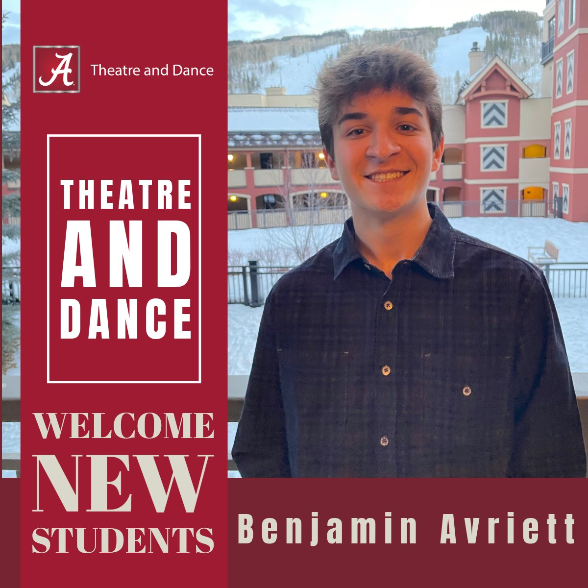Welcome Benjamin Avriett to The University of Alabama! A freshman pursuing a BFA in Musical Theater and a BS in Biophysics, he aims to graduate with both degrees and a GPA above 3.7. Benjamin is eager to grow as a performer and hopes to join Student Government.