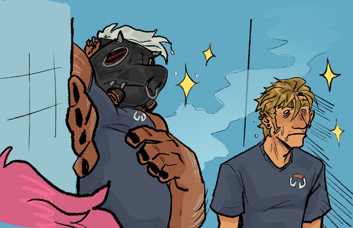 sockensuppee's tweet photo. If these two wver join overwatch, trust junkrat will be forced to shower https://t.co/F9RpPo5nzD