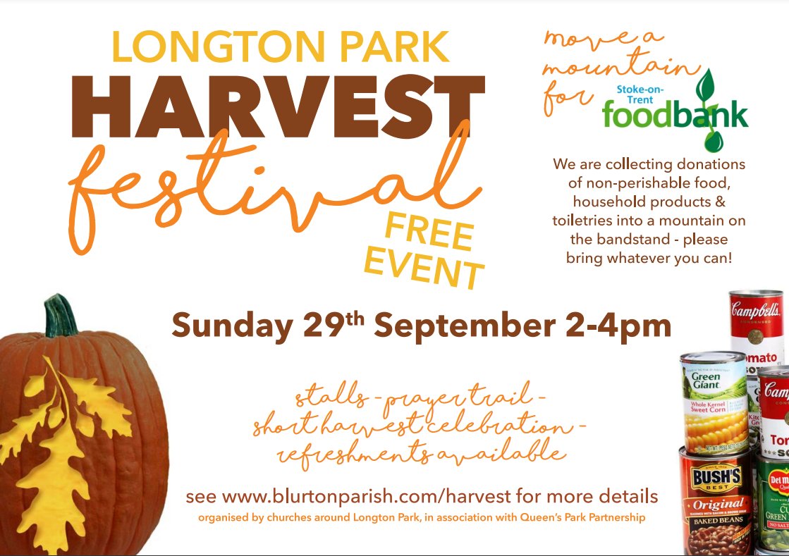 SoTFoodbank's tweet image. IT'S THIS SUNDAY! We're really looking forward to being at this community Harvest Celebration!
Do pop by &amp;amp; say hello, join in the celebration, and help us Smash Food Poverty!
If you'd like to know what we are in need of stokeontrent.foodbank.org.uk/give-help/dona…
Thank you
#TogetherWeCan #LoveStoke