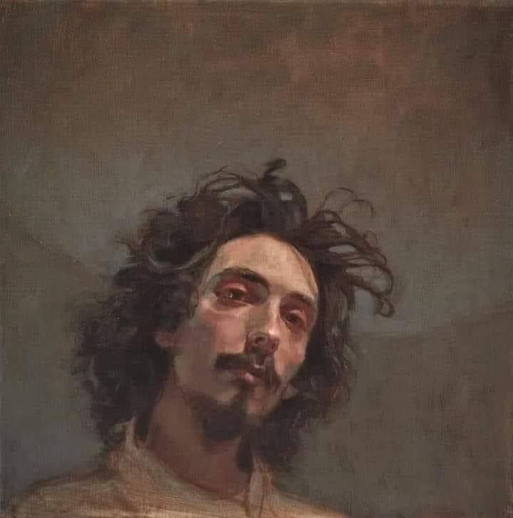QQ7AT's tweet photo. "أنت مشغول بالتشكيك في نفسك، في حين أن الآخرين مرعوبون من امكانياتك." 

- Painting by Birhan keskin https://t.co/IphnP3gVXL