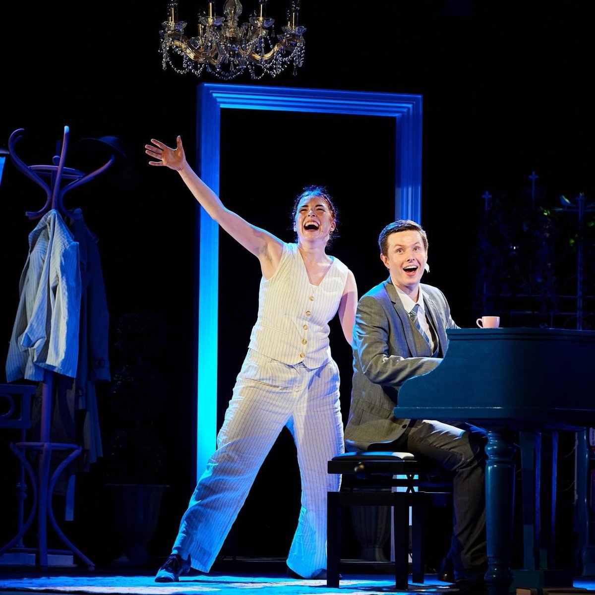 Opening night of our UK Tour of Murder For Two ✅ couldn’t be more chuffed to share the stage with my partner in crime <a href="/lucykeirl/">Lucy Keirl</a>. Come see us! 💛