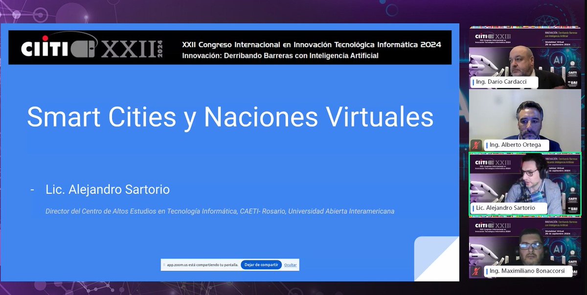 Lic. Alejandro Sartorio: "La ciudad digital, inteligente y sostenible, es una ciudad innovadora que utiliza las tecnologías de la información y comunicación (TIC) para mejorar la calidad de vida de las personas"

#ciiti #arquitectura