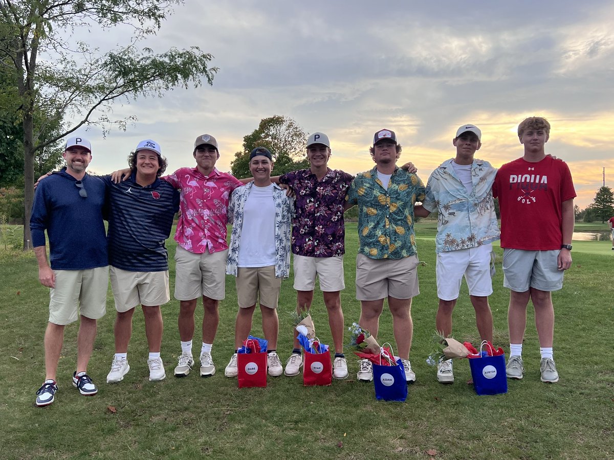 Piqua Indians Golf (@piquagolf) on Twitter photo Last night we celebrated our Senior Night at Echo. Thank you Hunter, Evan, Aiden, Gabe, & Austin for everything you have given to the golf program.
Evan Clark 40 🐥
<a href="/HunterSteinke3/">Hunter Steinke</a> 42 🐥
Gabe Sloan 43 🍗
<a href="/lawsonl08/">Lance Lawson</a> 43 🪩🪩
<a href="/Aiden_Applegate/">AidenApplegate</a> 49 🪩
Austin Williams 55 🪩
#WeArePiqua Last night we celebrated our Senior Night at Echo. Thank you Hunter, Evan, Aiden, Gabe, & Austin for everything you have given to the golf program.
Evan Clark 40 🐥
<a href="/HunterSteinke3/">Hunter Steinke</a> 42 🐥
Gabe Sloan 43 🍗
<a href="/lawsonl08/">Lance Lawson</a> 43 🪩🪩
<a href="/Aiden_Applegate/">AidenApplegate</a> 49 🪩
Austin Williams 55 🪩
#WeArePiqua