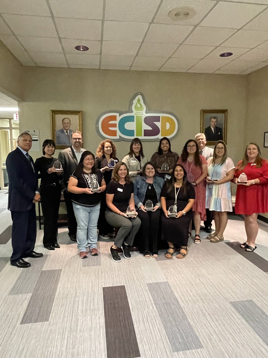 Advanced Teacher Leadership Academy (ATLA) Cohort 1 with their plaques for successful completion of the leadership program! #TeamECISD