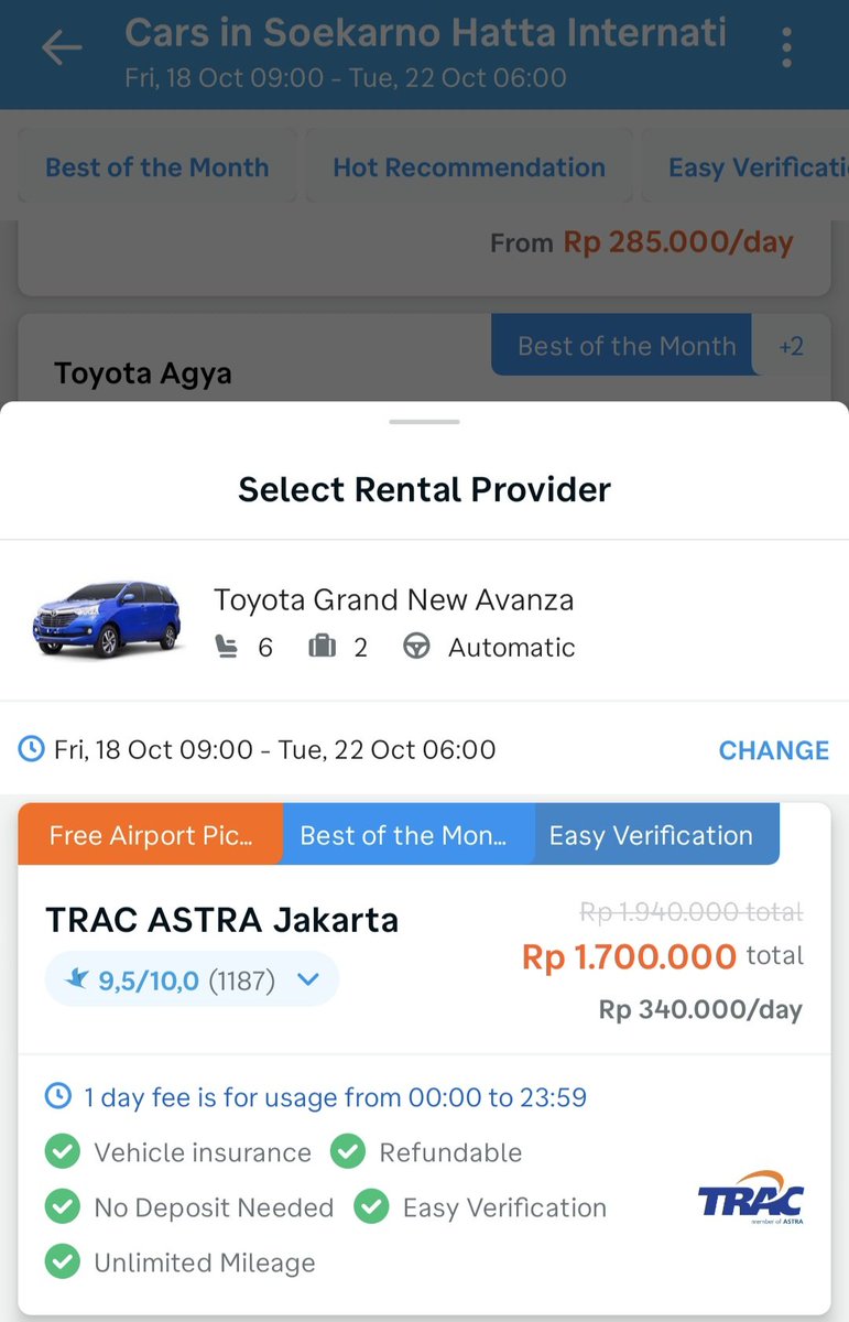 Endy_Effendi's tweet photo. @traveloka ini mau tanya tntg sewa mobil. Ini ditulis free airport pickup. Kok trnyata pas masuk ke pembayaran ada penambahan 190 ribu? https://t.co/dcFSrg32so