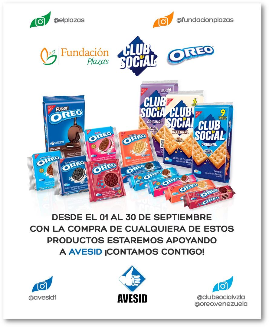 josegrasso's tweet photo. ¡Únete a nuestra campaña solidaria para apoyar a @avesid ! Gracias a la Fundación Plazas y @elplazas .  Hasta el #30Sep se extenderá nuestra campaña de recaudación. Al adquirir los productos @clubsocialve y  Oreo estarás haciendo una contribución invaluable a AVESID. ¡Colabora con nosotros y juntos marcaremos la diferencia!