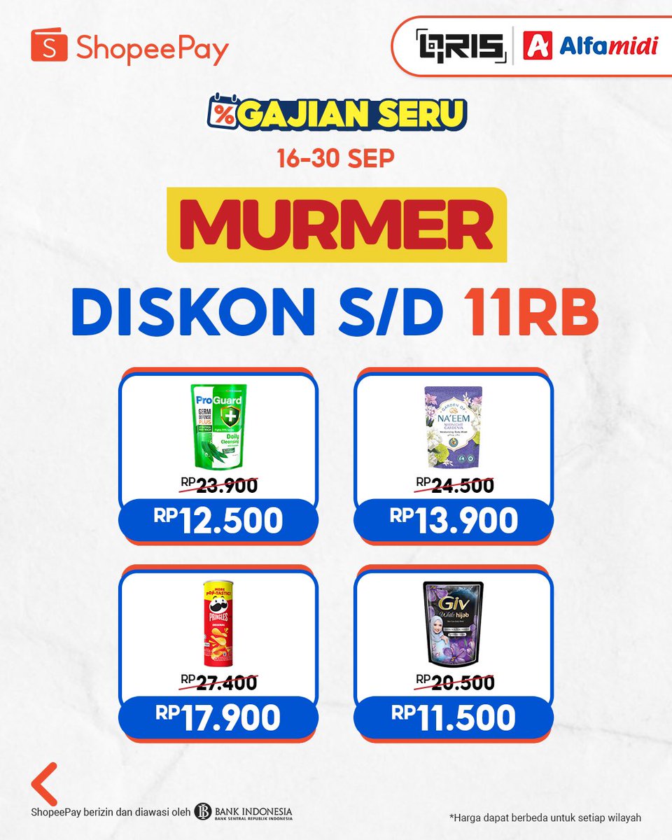 ShopeePay_ID's tweet photo. Selangkah menuju Alfamart dan Alfamidi, bisa dapet promo MURMER s/d 11RB!
Yuk, langsung serbu aja produk pilihan dan dapatkan diskonnya~~
#ShopeePay #PromoShopeePay https://t.co/EyCtiBkA9Z
