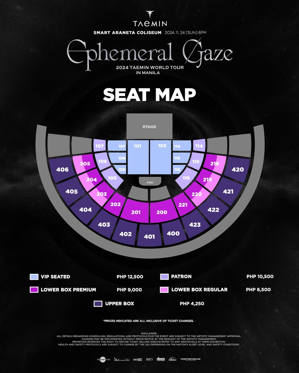 dnmentph's tweet photo. You got, got the rhythm TAEMate, are you ready for '2024 TAEMIN WORLD TOUR [EPHEMERAL GAZE] IN MANILA'?

You can now check out the seat map, ticket prices, and perks!

MEMBERSHIP PRE-SALE
⏰ 10.18.24 | 12 NN - 11 PM

GENERAL TICKET SELLING
⏰ 10.19.24 | 12 NN

D-DAY:
📆 11.24.2024
🕖 6:00 PM
📍 Smart Araneta Coliseum
🎫 TicketNet

#TAEMIN #WORLD_TOUR #Ephemeral_Gaze #태민 #Ephemeral_Gaze_MNL