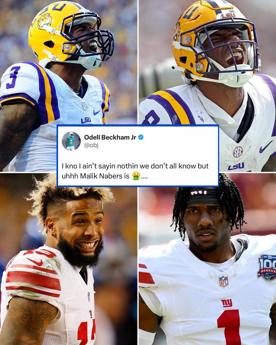 LSU ➡️ NYG 🐅🍎 

OBJ showing the rook some love 💛💜