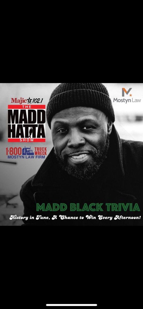 Play Madd Black Trivia, weekdays from 4-5 PM on The Al New @therealmaddhatta Show. 

Goal: you have :60 to answer 5 Black History questions Correctly. 

🏆: Tix to see Fantasia &amp; K. Michelle
  @smartlivetx on December 8, 2024!

Have you played yet?