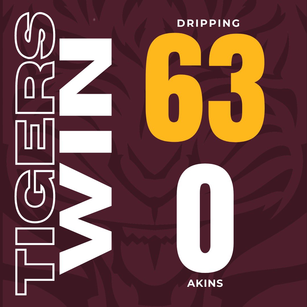 Tigers W-I-N against Akins. Final score 63-0

#gotigers #fightliketigers #drippingsprings #txhsfb #ambush #tpd