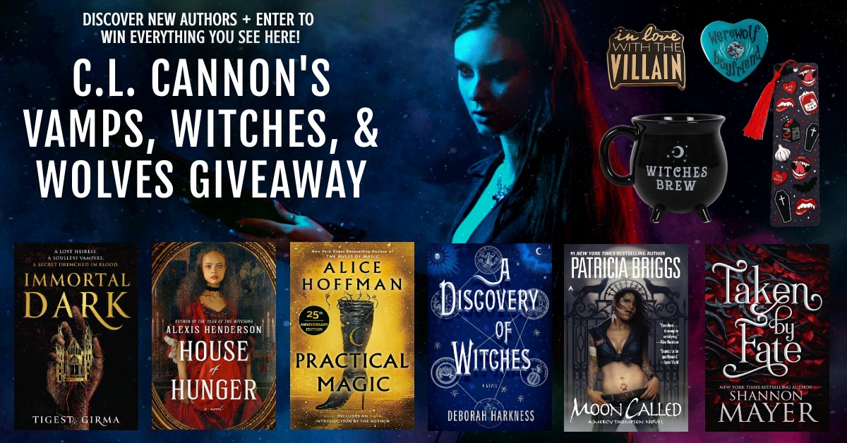 🩸Love stories featuring #vampires, #witches, &amp; #werewolves? Enter for your chance to win these #books &amp; goodies!🐺

✨Enter: bit.ly/thisbitez✨

#ImmortalDark #HouseOfHunger #PracticalMagic #ADiscoveryOfWitches #MoonCalled #TakenByFate