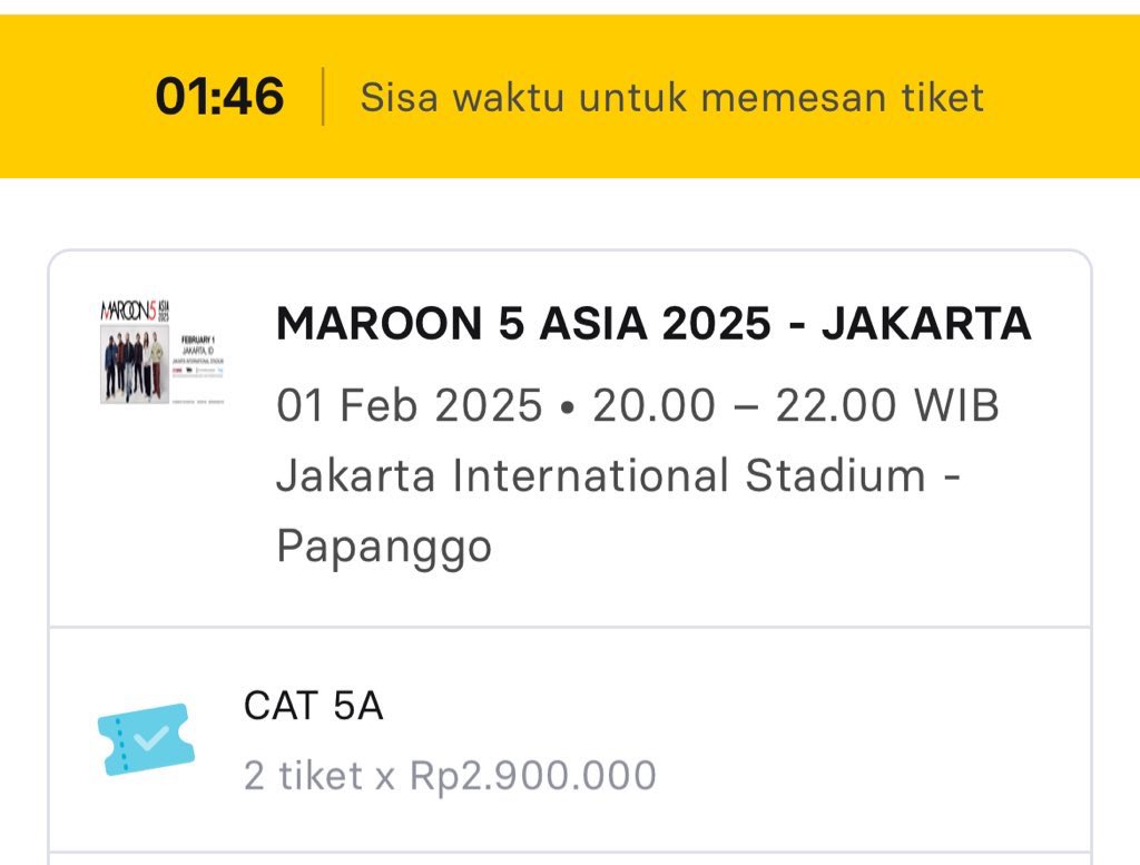 ltifanrs's tweet photo. War tiket ter eazyy
#Maroon5 #zonauang #Zonajajan https://t.co/JrdKpUWu2B