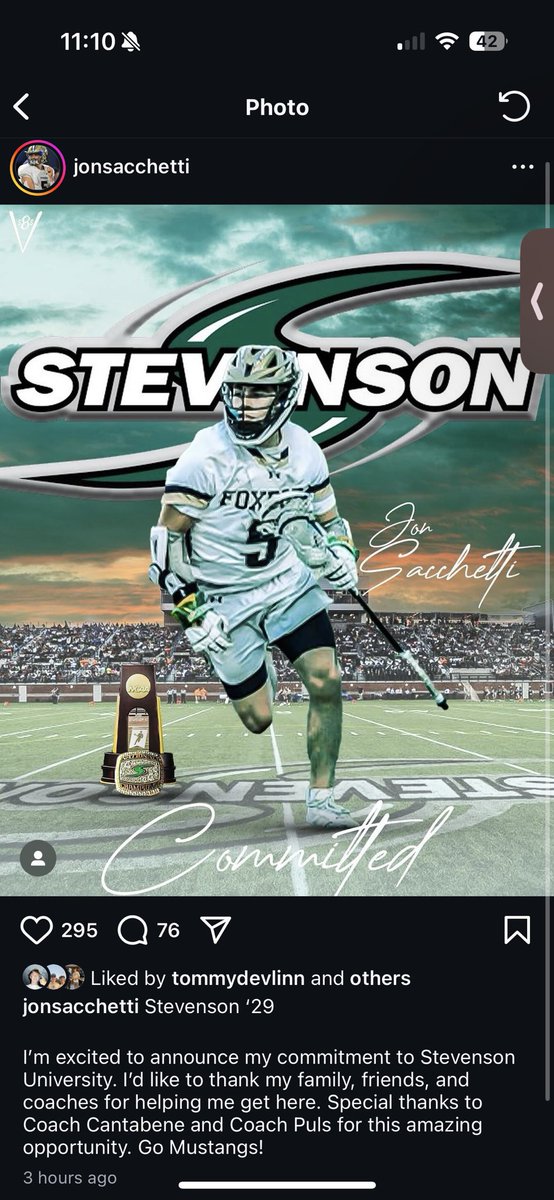 TheTylerHetu's tweet photo. Foxboro’s Jon Sacchetti is headed to Stevenson for lacrosse https://t.co/ht5GK88z8m