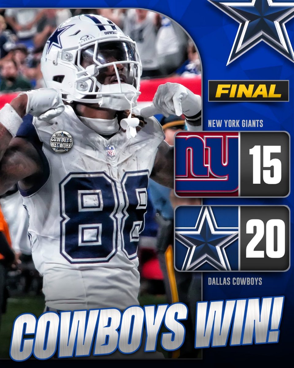 COWBOYS WIN at METLIFE! FINAL: Cowboys 20 vs Giants 15 ✭ #dallascowboys