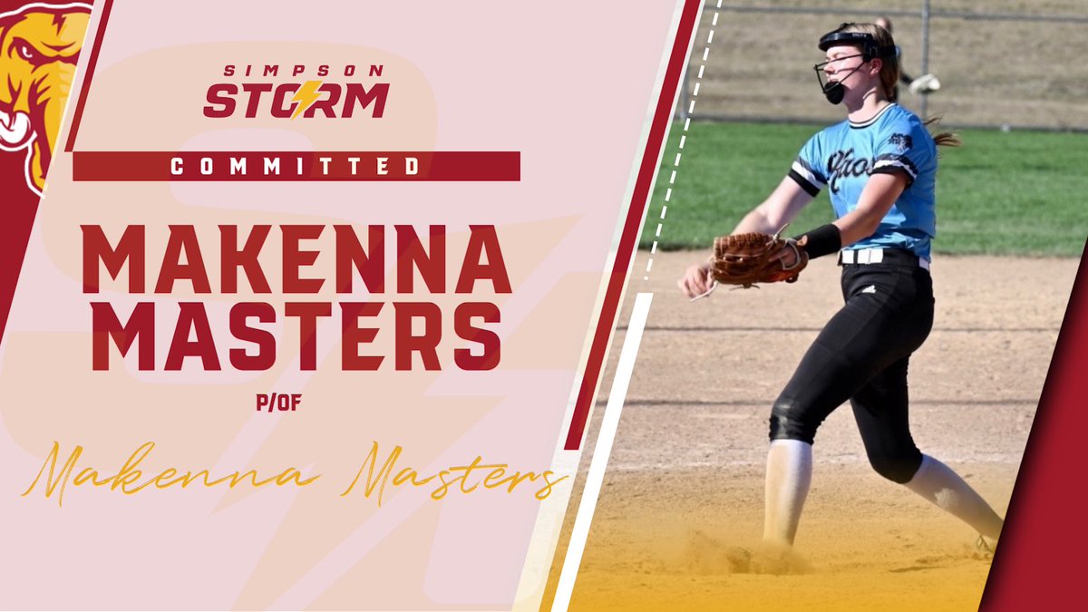 MakennaMasters0's tweet photo. I am proud to announce my commitment to Simpson softball! Thanks to my parents, coaches and teammates for your support throughout my career. I am excited for the next chapter in my academic and softball journey! Roll Storm! https://t.co/NfaBdnYjGk